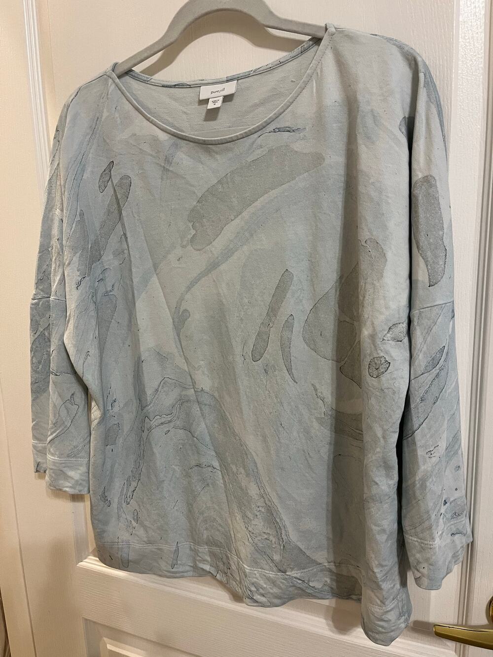 Pure J.Jill Blue Marbled Top Blouse